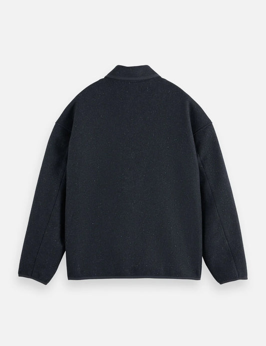 SCOTCH AND SODA Wool Blend Overshirt NAVY