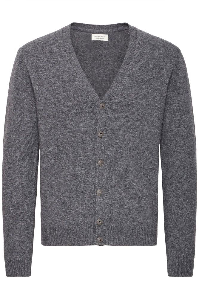 ITALIAN Lambswool Cardigan GREY