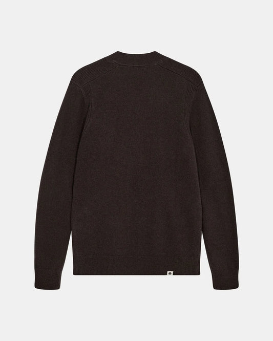 ANERKJENDT Lambswool Cardigan Chocolate BROWN