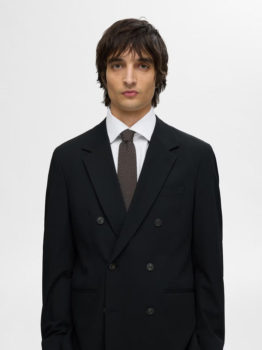 SELECTED HOMME CHOCOLATE BROWN DOT TIE