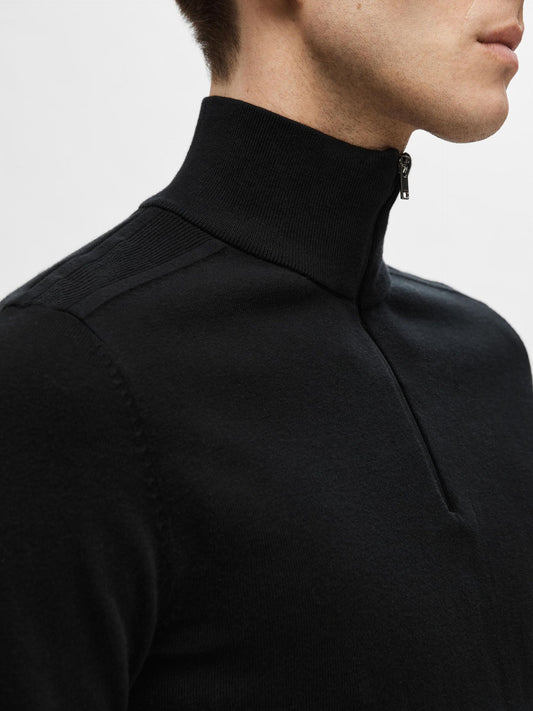 SELECTED HOMME Half Zip Jumper BLACK