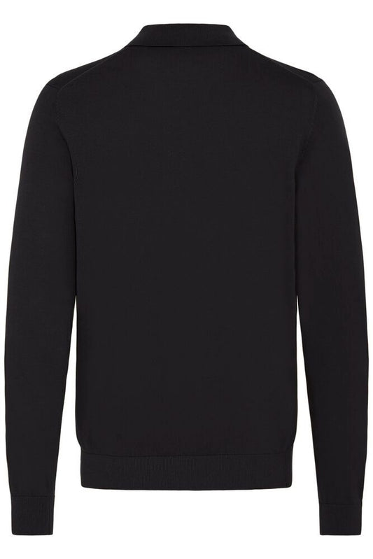 CASUAL FRIDAY Black Long Sleeve Polo