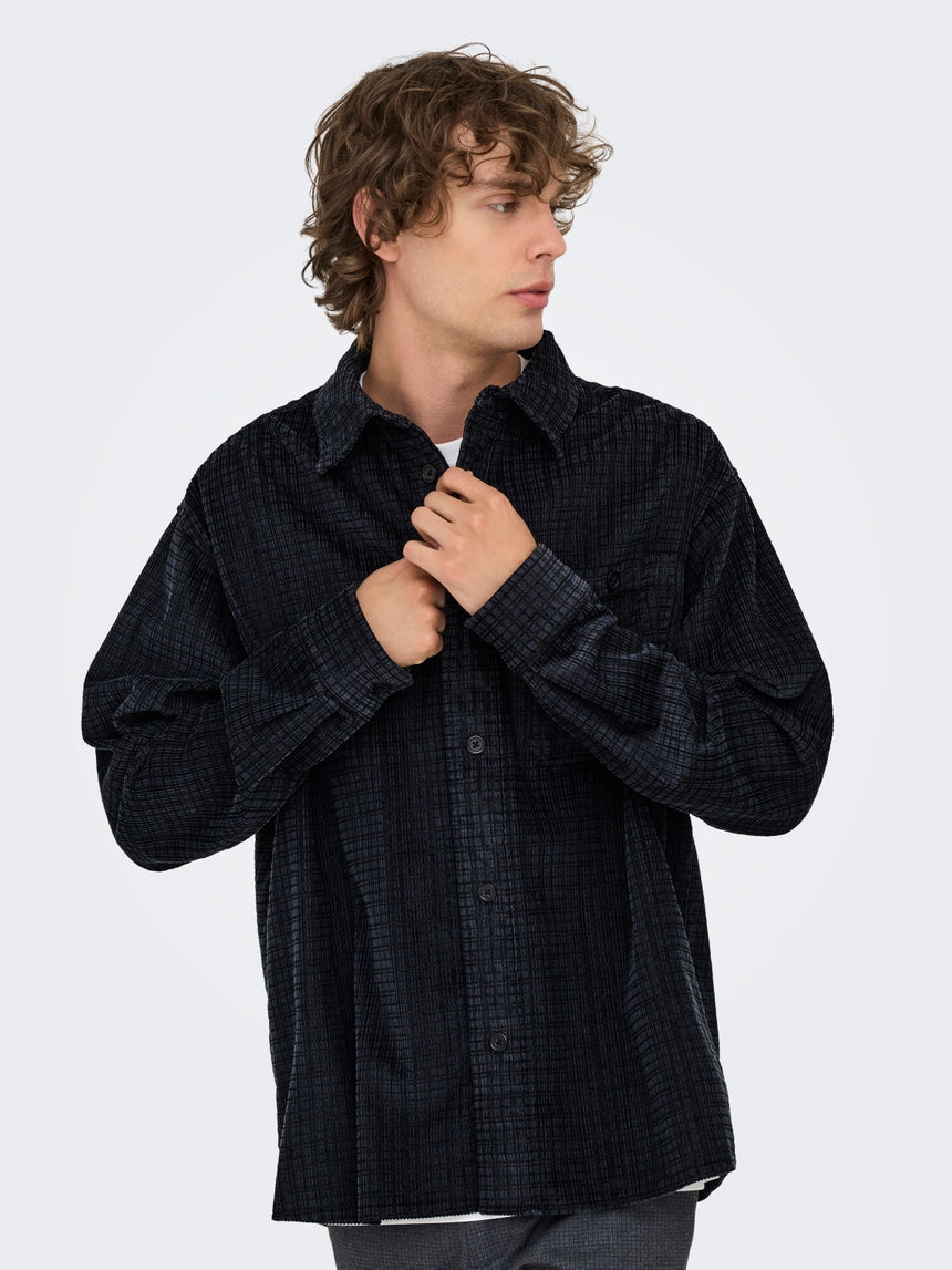 ONLY & SONS Black Corduroy Overshirt