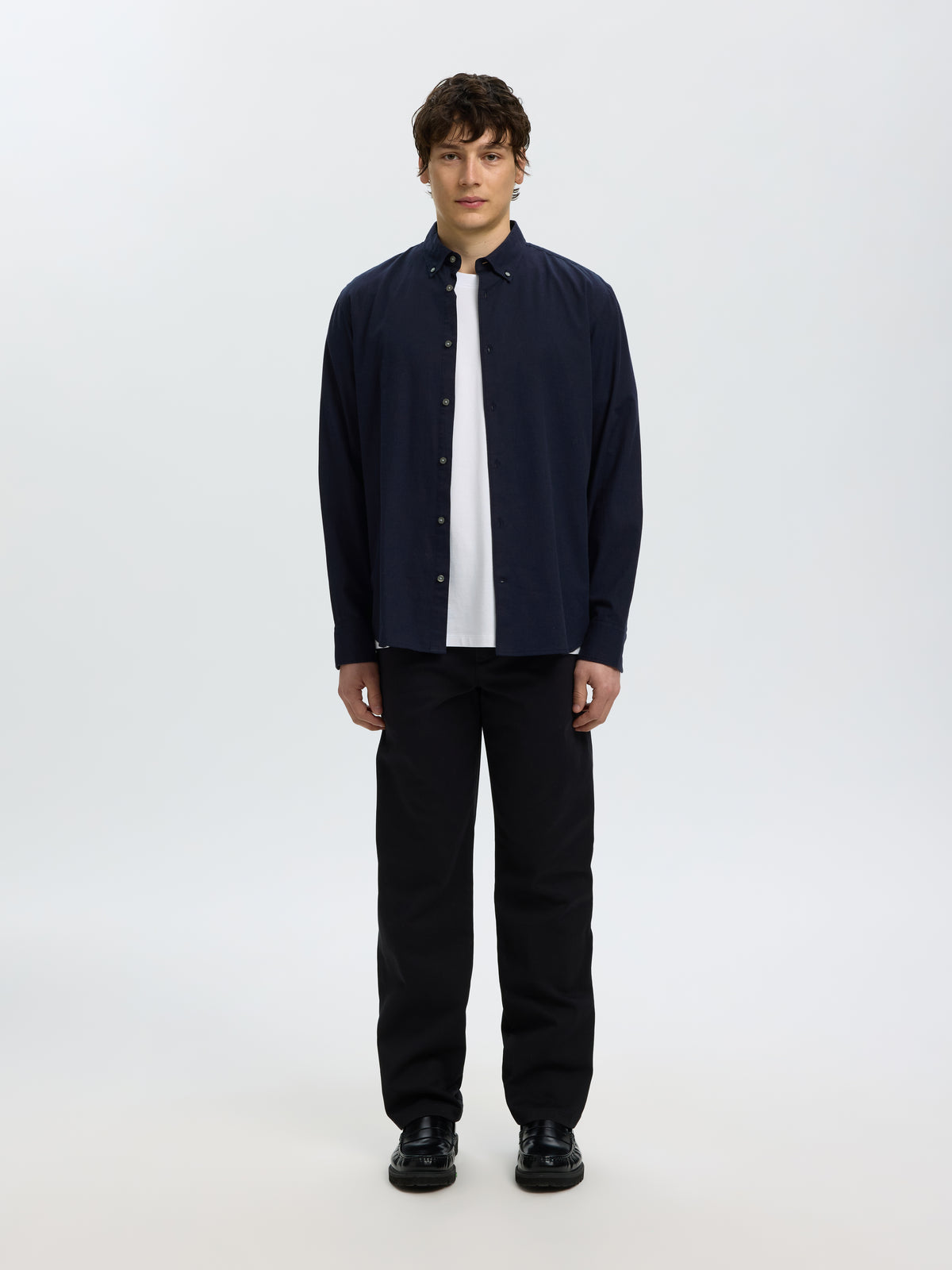 SELECTED Navy Reg Cole Jay Shirt