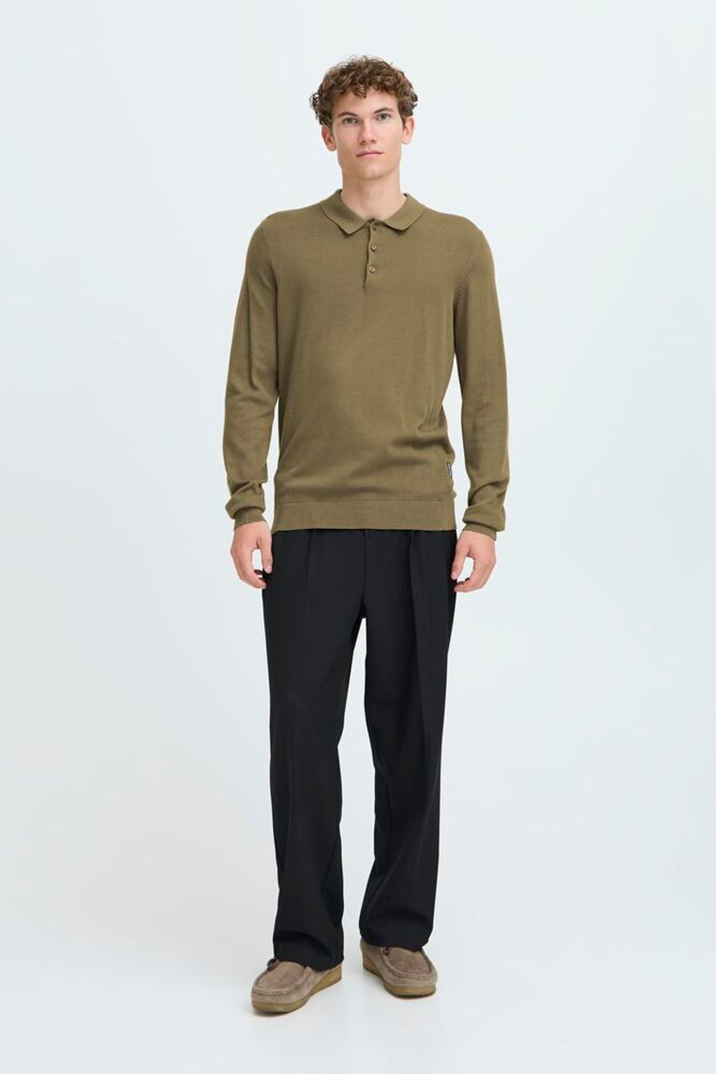 CASUAL FRIDAY Green Long Sleeve Polo