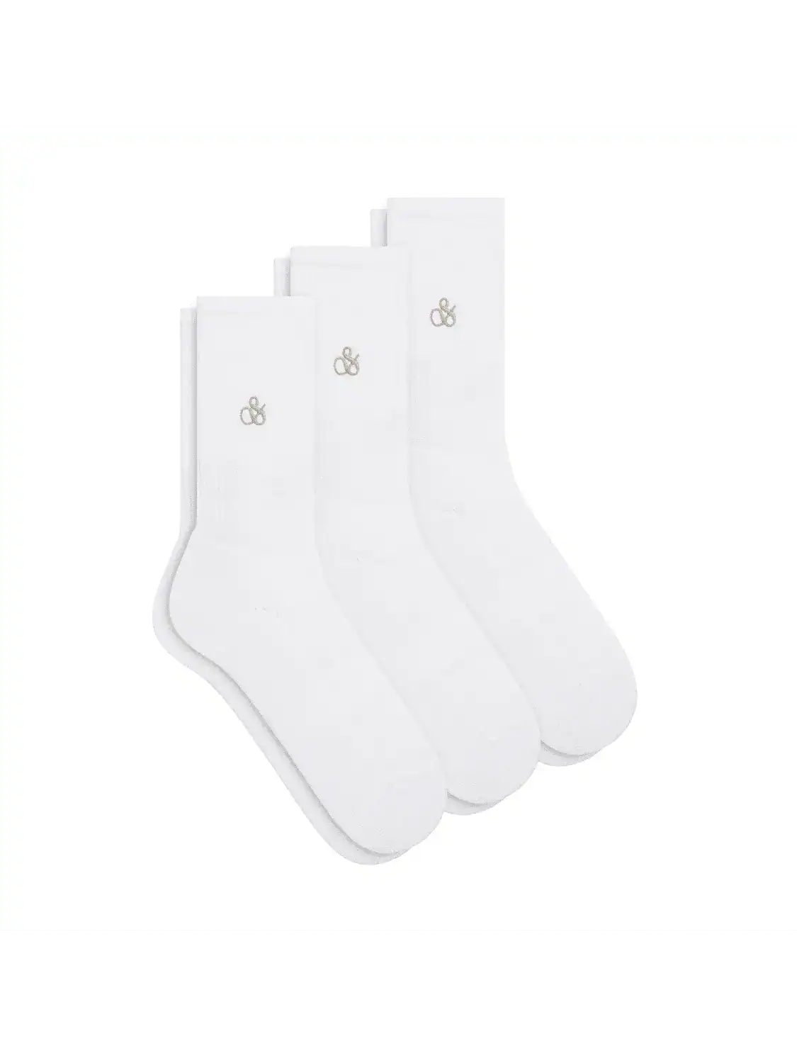 3PACK MENS WHITE Crew Socks