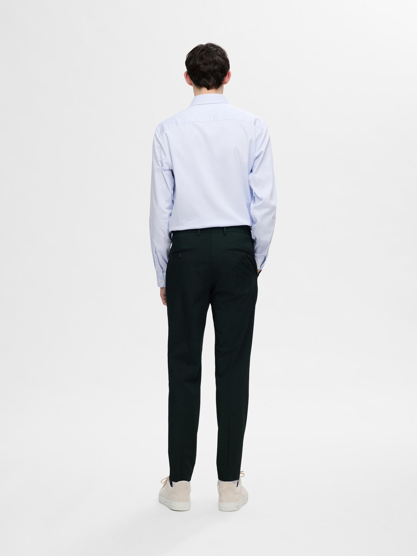 SELECTED HOMME Performance Stripe Dress Shirt WHT BL
