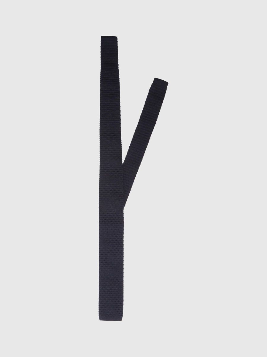 SELECTED HOMME Knitted Wool Tie Navy