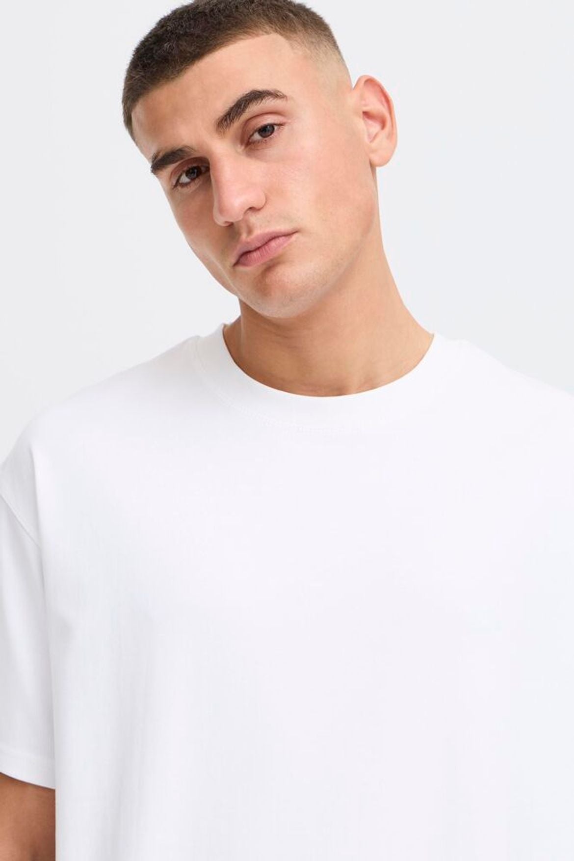 SOLID Box Fit White T-Shirt