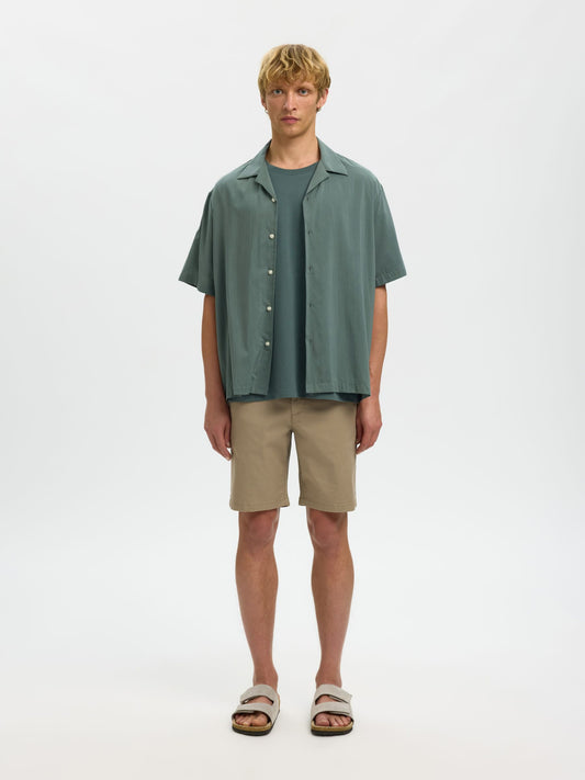 SELECTED Green Relax Fit Short Sleeve Shirt