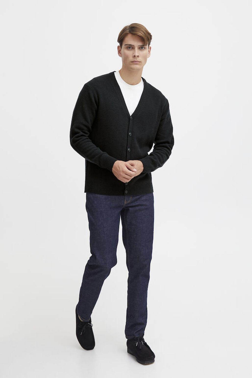 ITALIAN Lambswool Cardigan BLACK