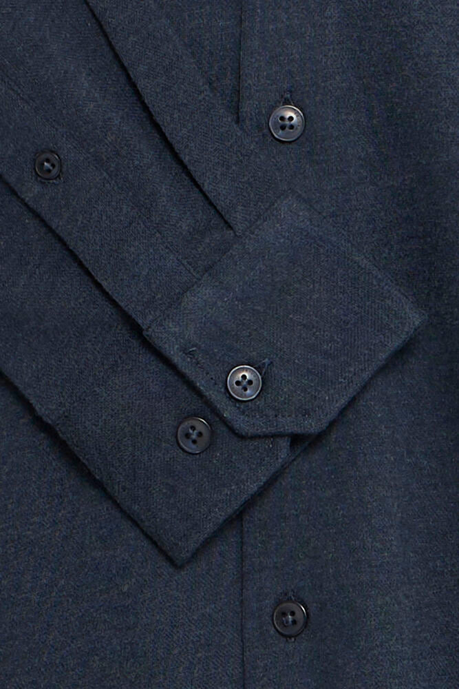 Casual Friday Navy Cotton Brushed Shirt