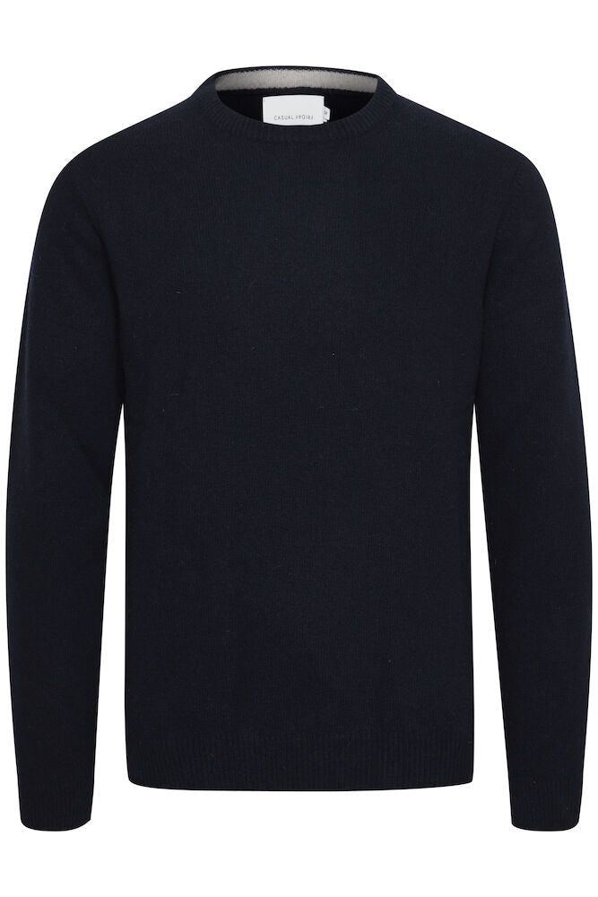 CASUAL FRIDAY Navy Blue Wool Mix Jumper