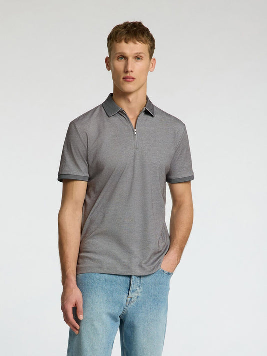SELECTED HOMME Zip Polo GREY