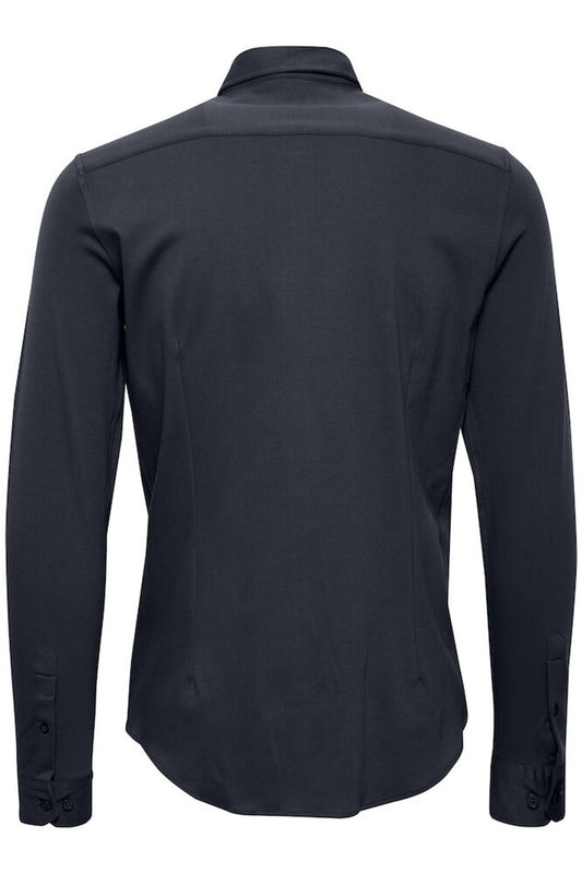 CASUAL FRIDAY Pique Jersey LS Shirt NAVY