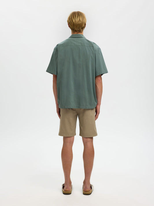 SELECTED Green Relax Fit Short Sleeve Shirt