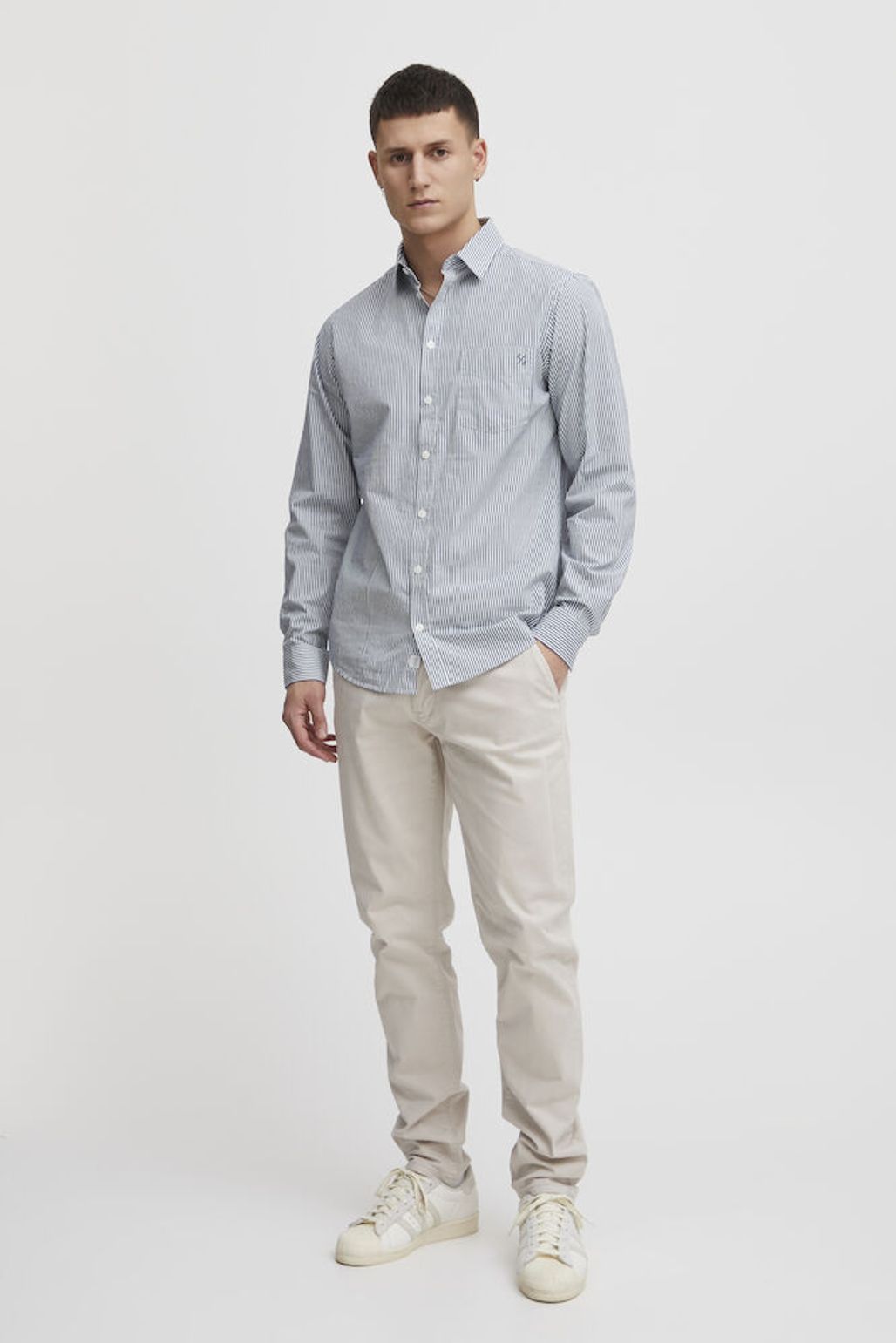 CASUAL FRIDAY Blue White Stripe Anton Shirt