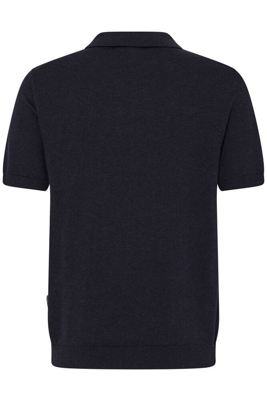 CASUAL FRIDAY Navy Knitted Slim Fit Polo