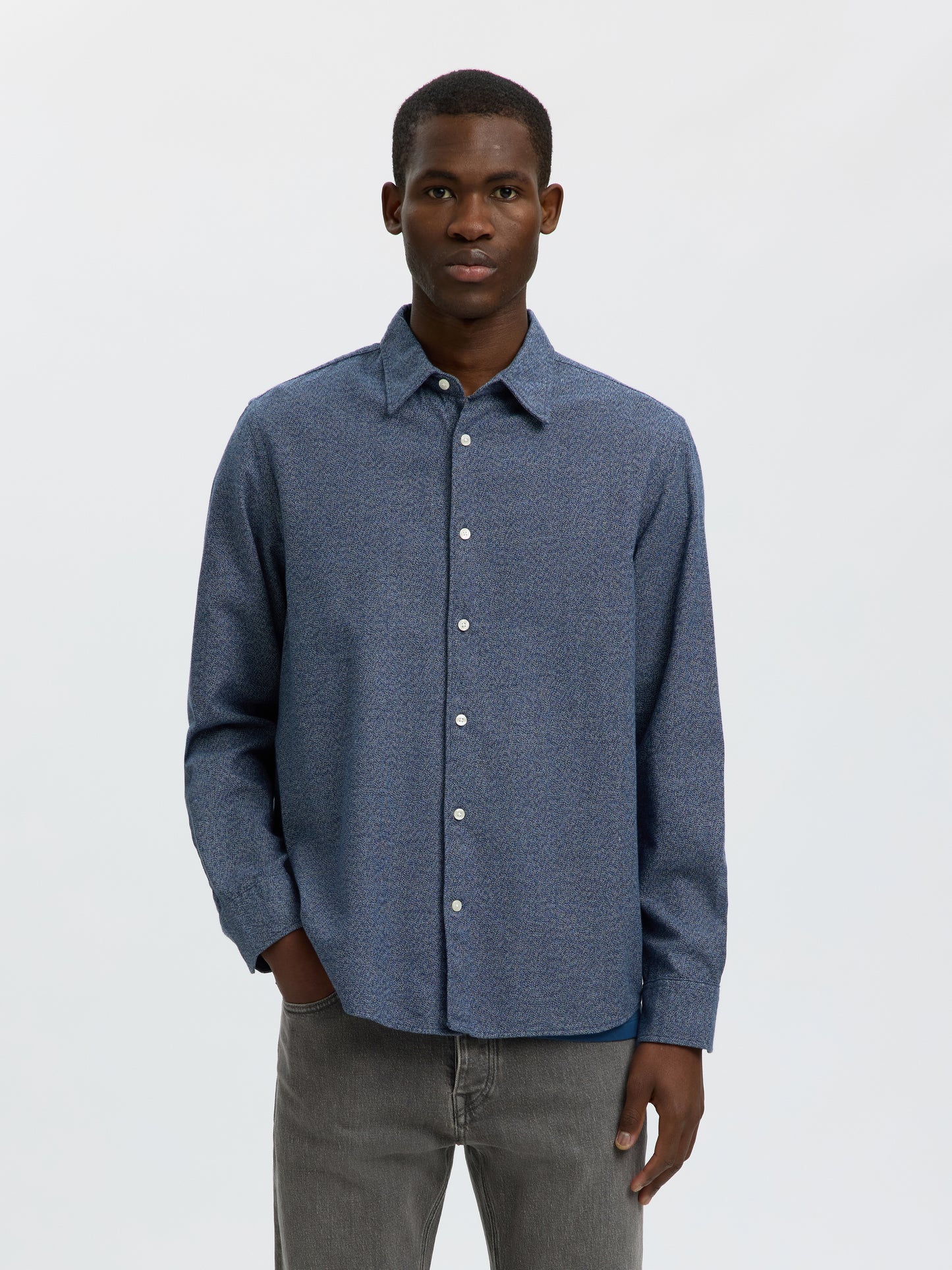 SELECTED Blue Reg Claus Noah Shirt