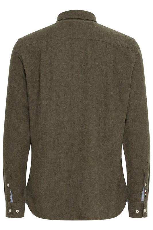 FQ1924 GREEN Brushed Cotton Button-Down Shirt