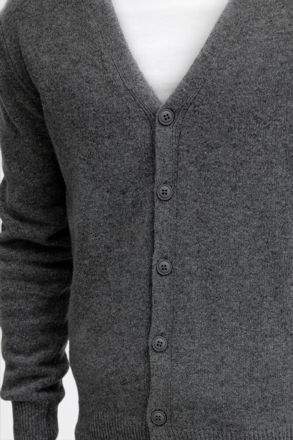 ITALIAN Lambswool Cardigan GREY