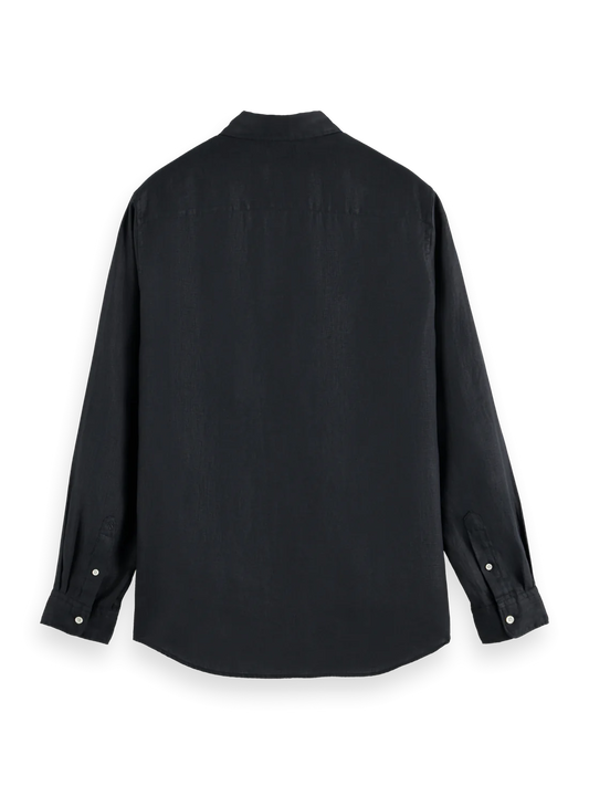 SCOTCH AND SODA Black 100% Linen, Long Sleeve Shirt