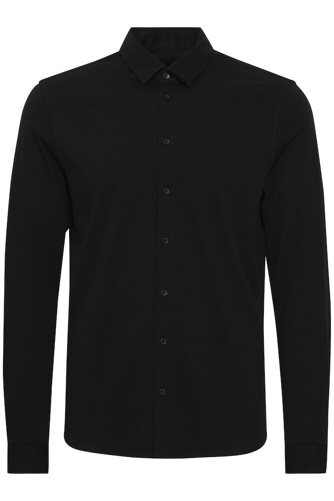 CASUAL FRIDAY Pique Jersey Shirt BLACK