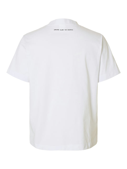 SELECTED HOMME White Graphic Tee