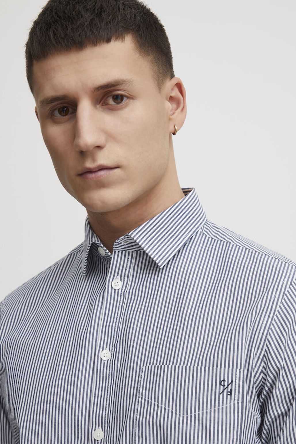 CASUAL FRIDAY Blue White Stripe Anton Shirt