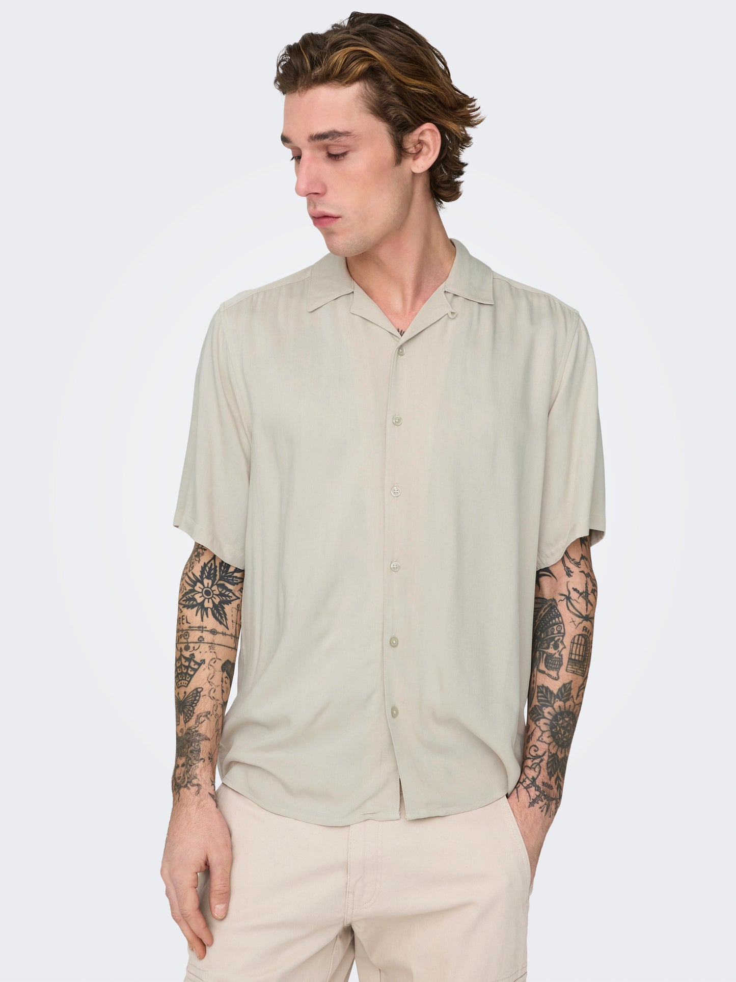ONLY + SONS Short Sleeve Shirt STONE
