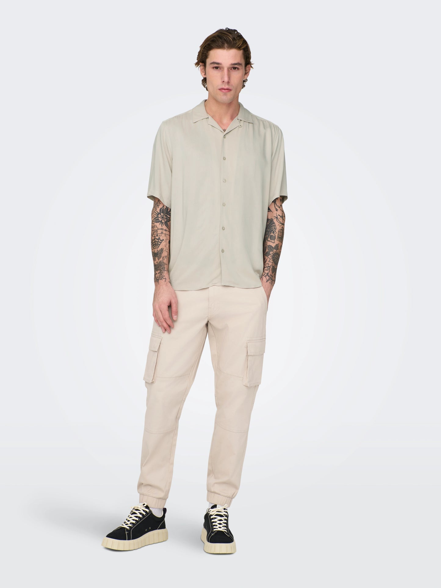 ONLY + SONS Short Sleeve Shirt STONE