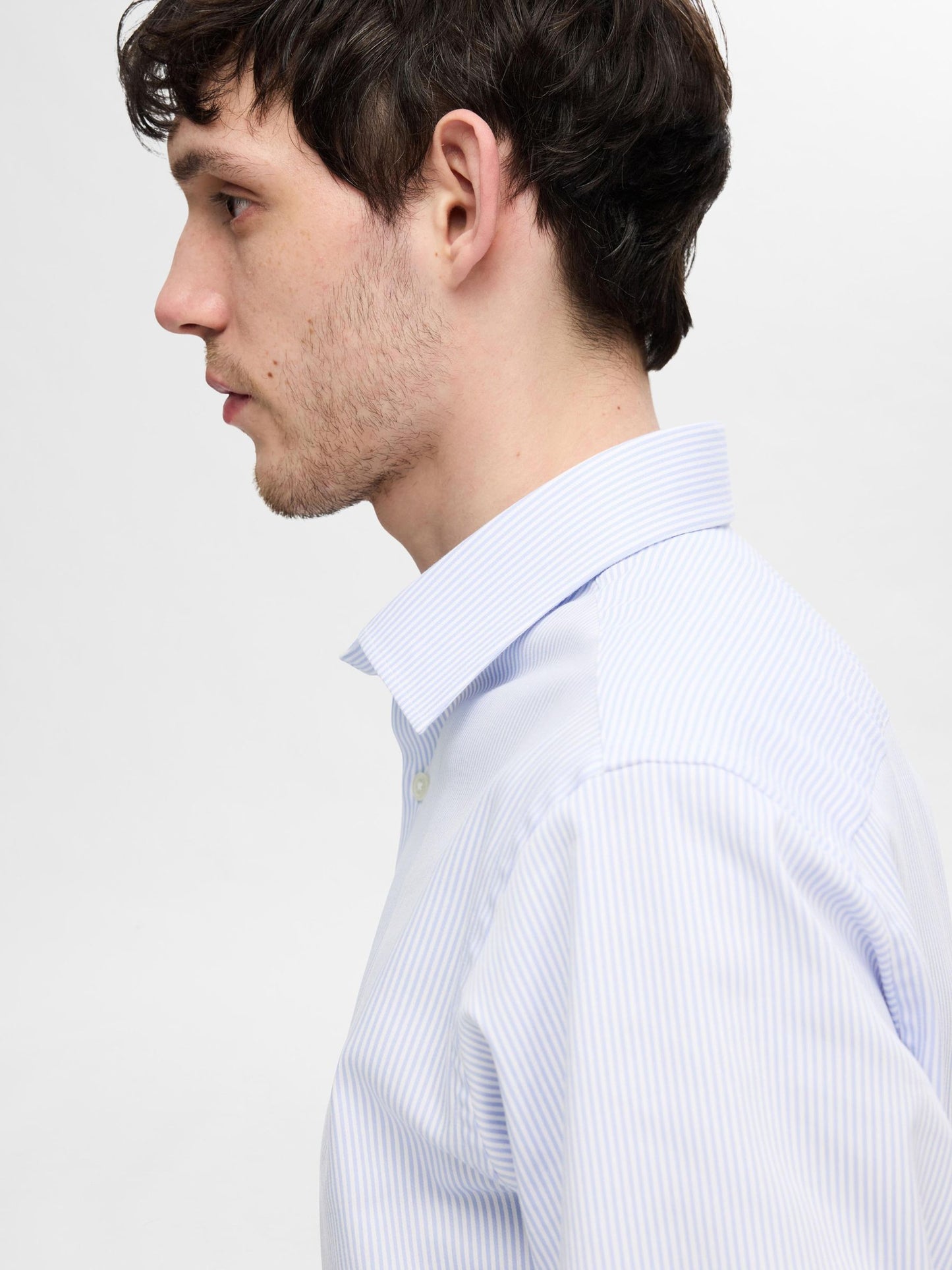 SELECTED HOMME Performance Stripe Dress Shirt WHT BL
