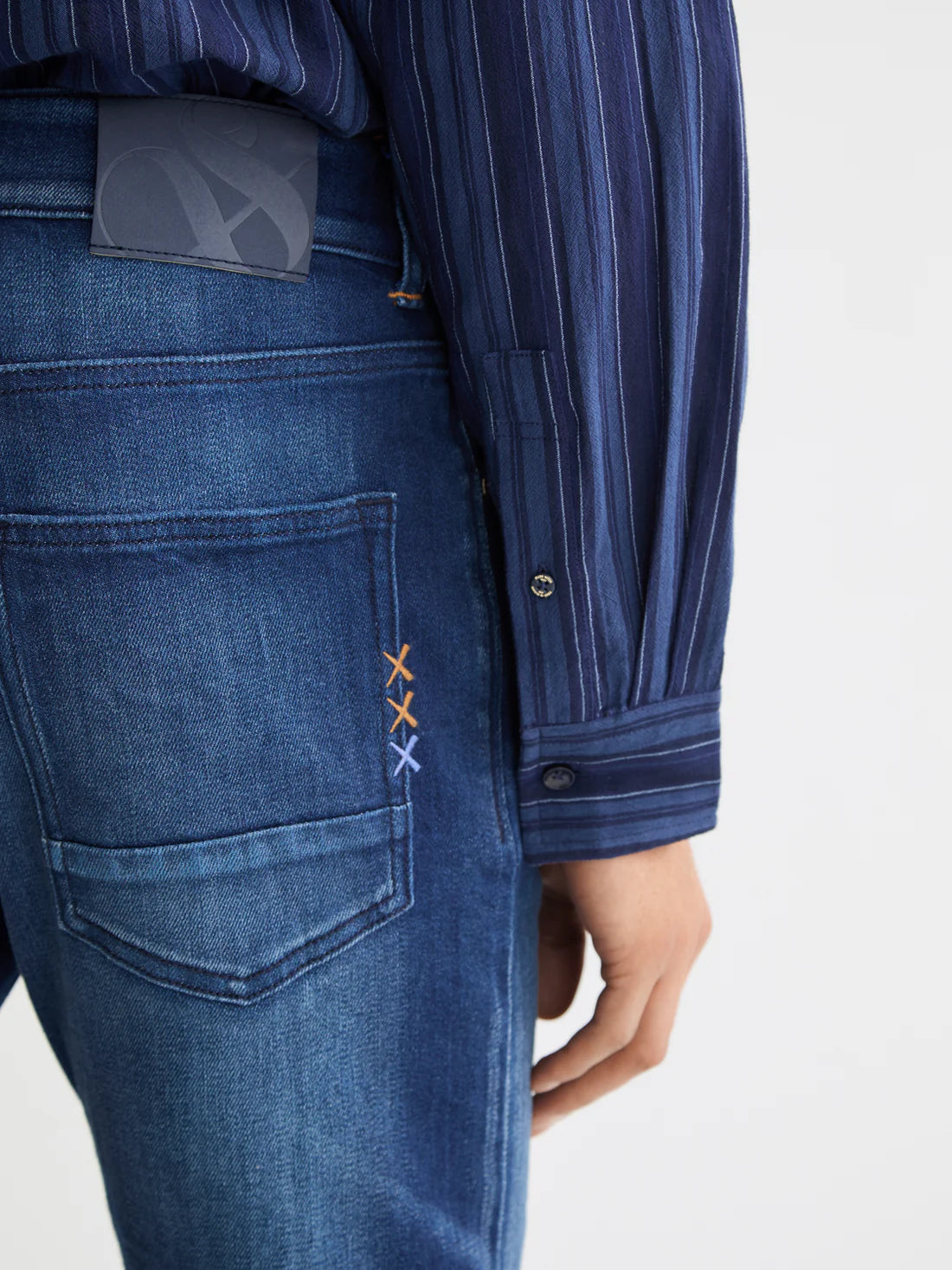 SCOTCH AND SODA Abstract Blue Ralston Jean