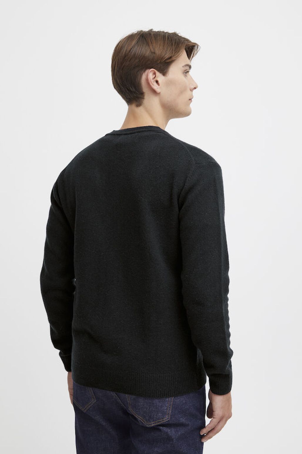 ITALIAN Lambswool Cardigan BLACK