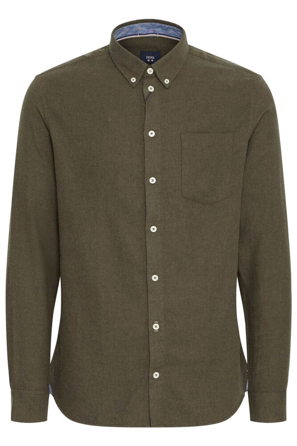 FQ1924 GREEN Brushed Cotton Button-Down Shirt