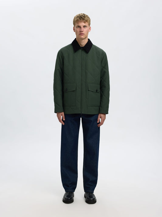 SELECTED Carlos Quilted Jacket OLIVE GREEN