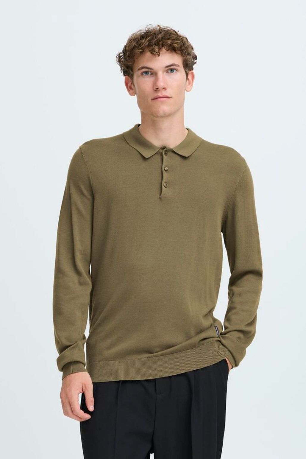 CASUAL FRIDAY Green Long Sleeve Polo