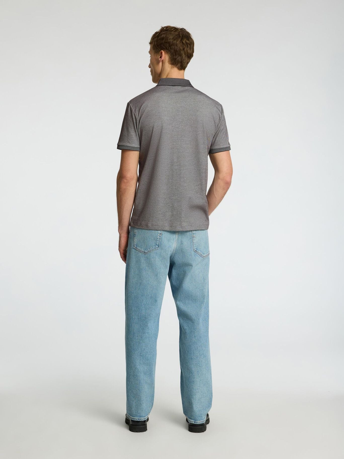 SELECTED HOMME Zip Polo GREY