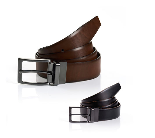 Leather Reversible Belt Black/Dark Brown