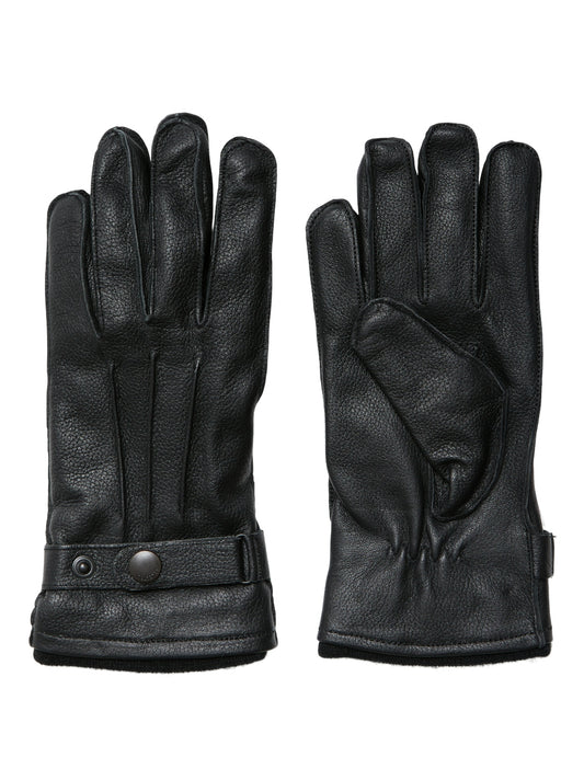 SELECTED HOMME Leather Gloves Black