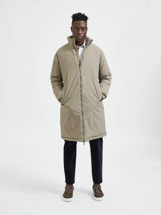 SELECTED HOMME Long Puffer Jacket Beige