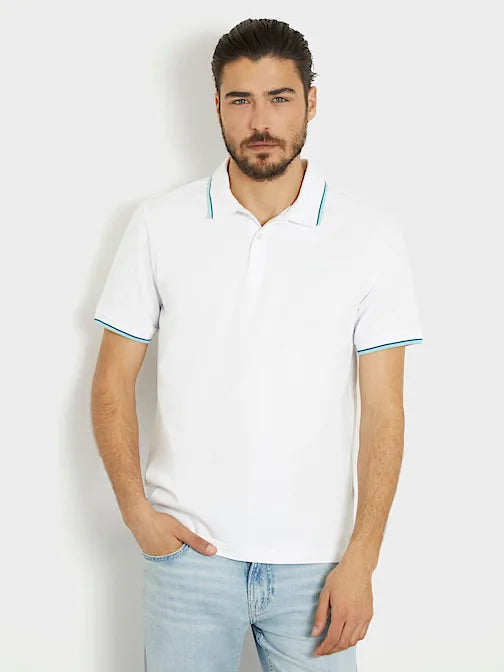 GUESS Short Sleeve Polo White