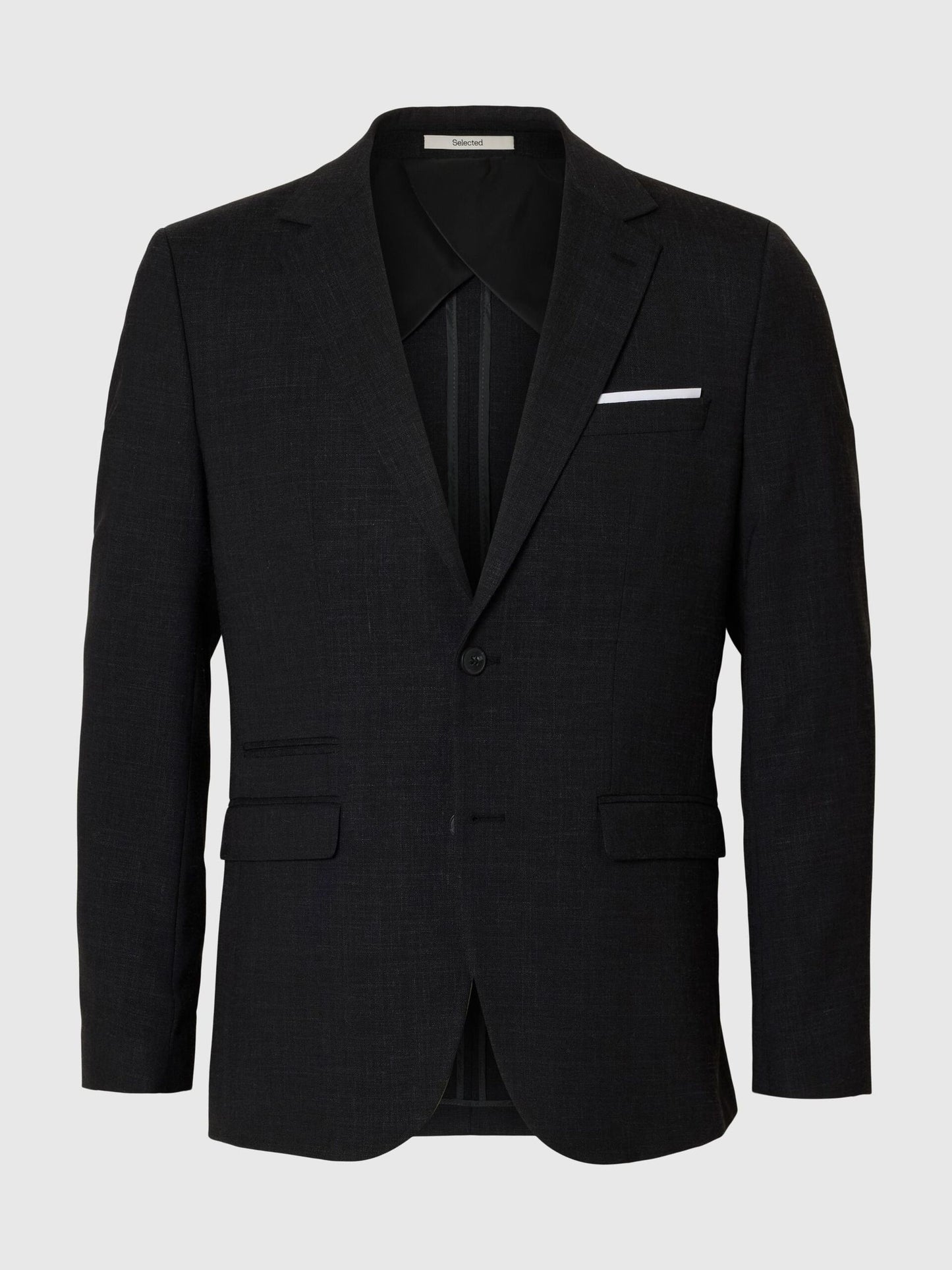 SELECTED HOMME Linen Suit Jacket Blazer BLACK