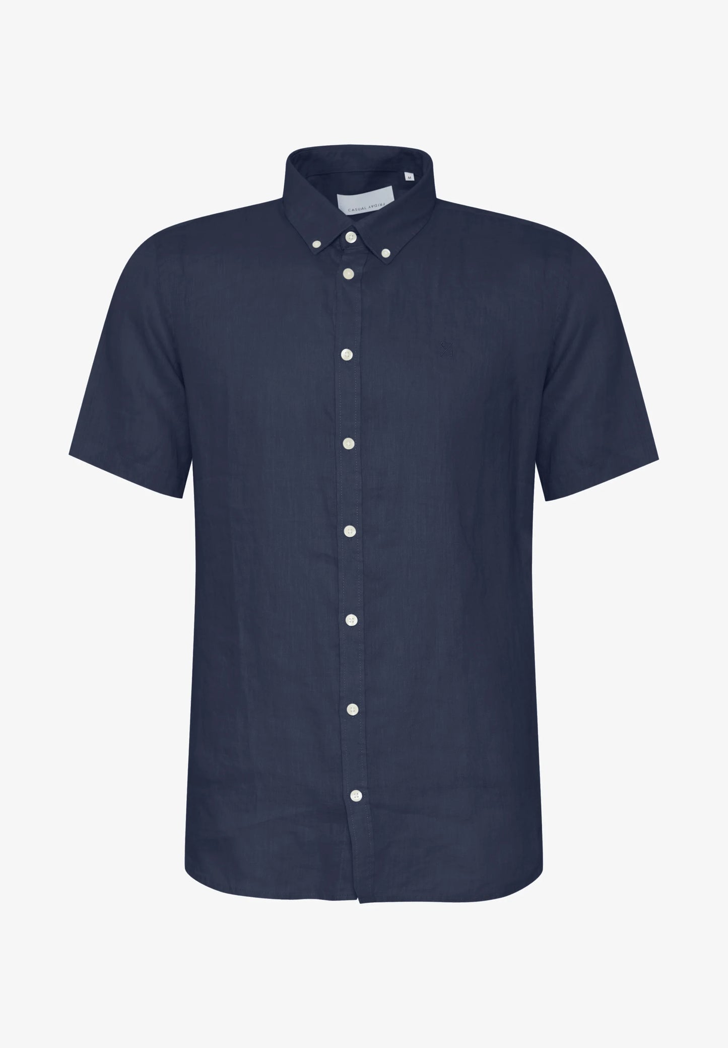 CASUAL FRIDAY Linen Short Sleeve Shirt NAVY
