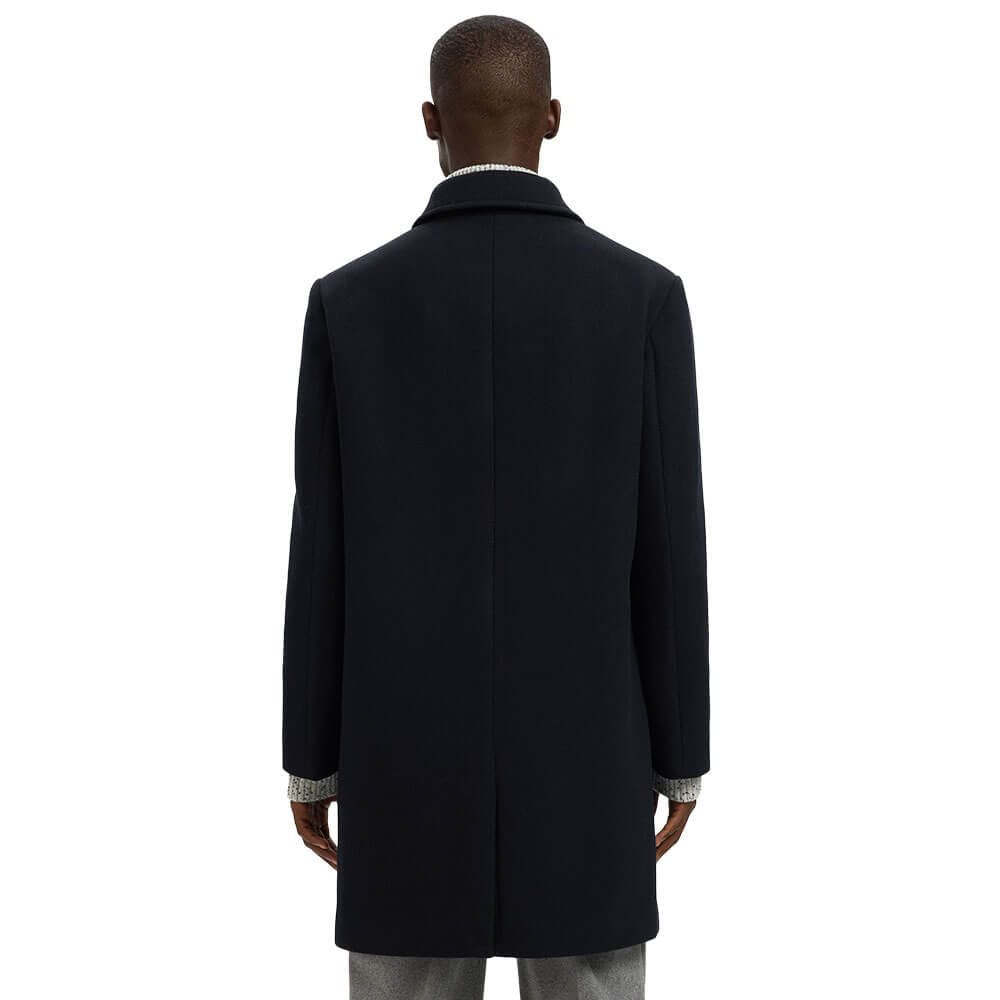 SELECTED HOMME ARCHIVE WOOL BLEND CAR COAT NAVY