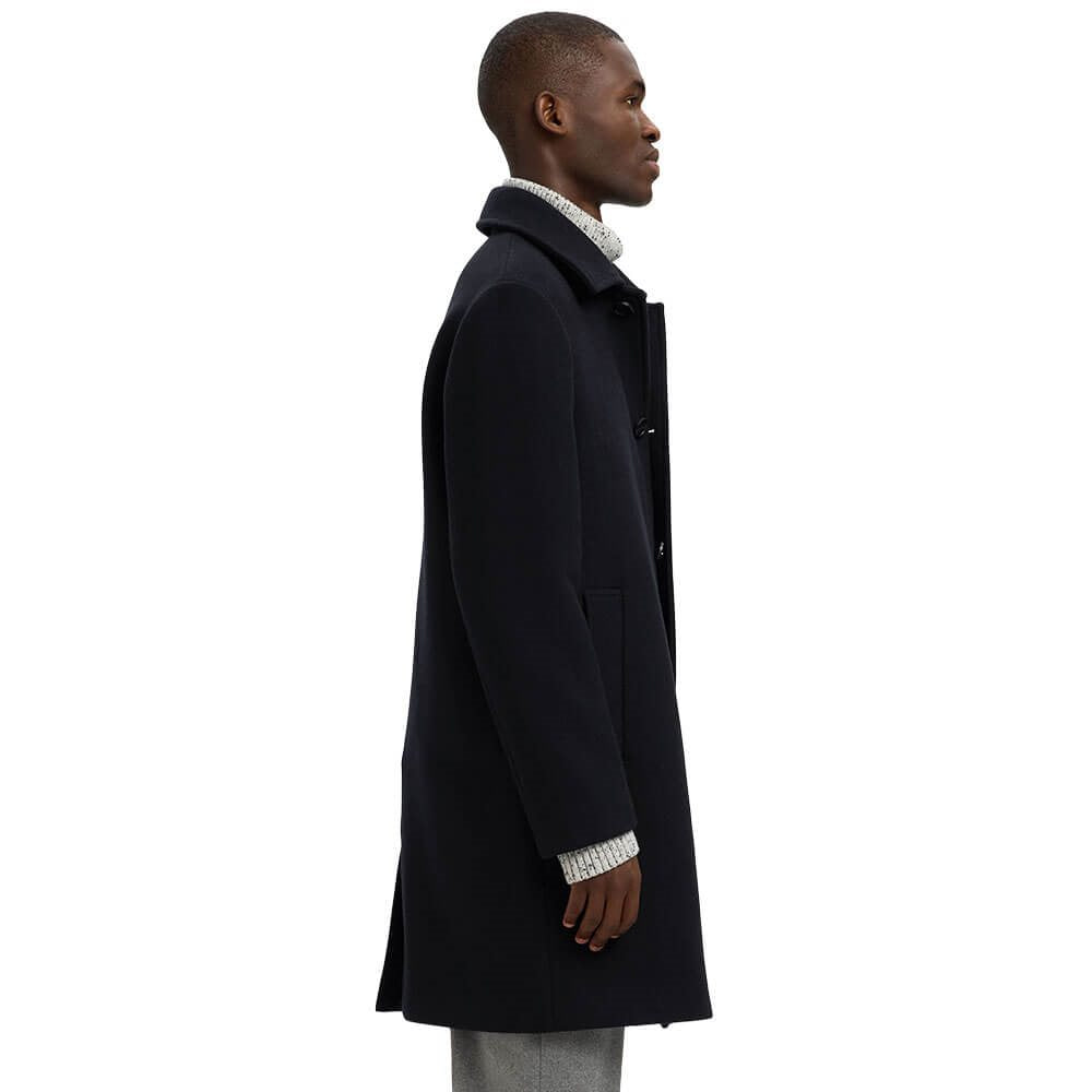 SELECTED HOMME ARCHIVE WOOL BLEND CAR COAT NAVY