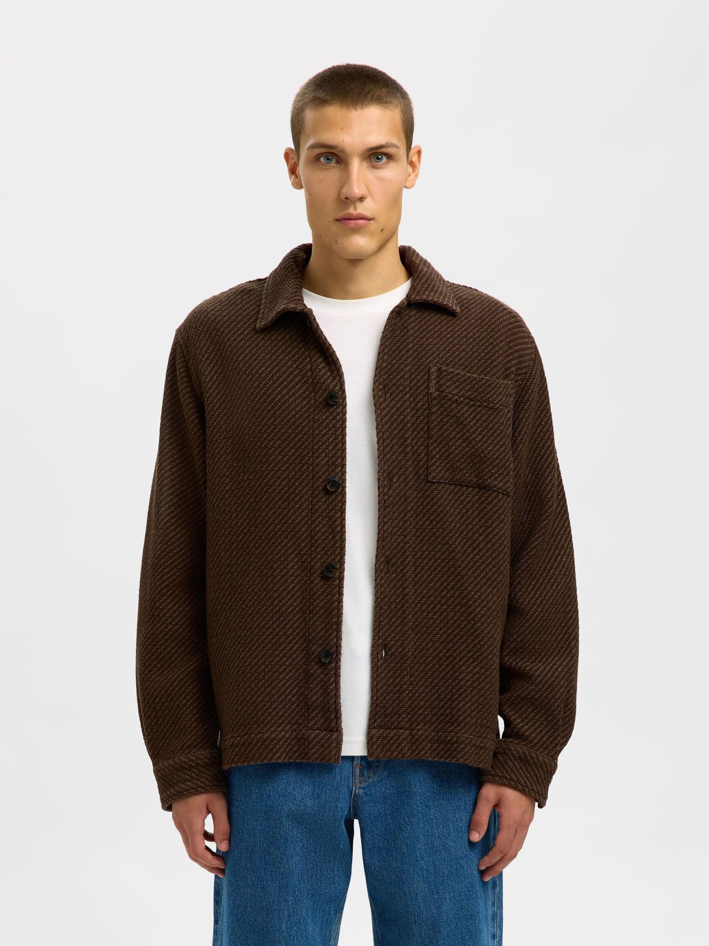 SELECTED Brown Structure Over-Shirt