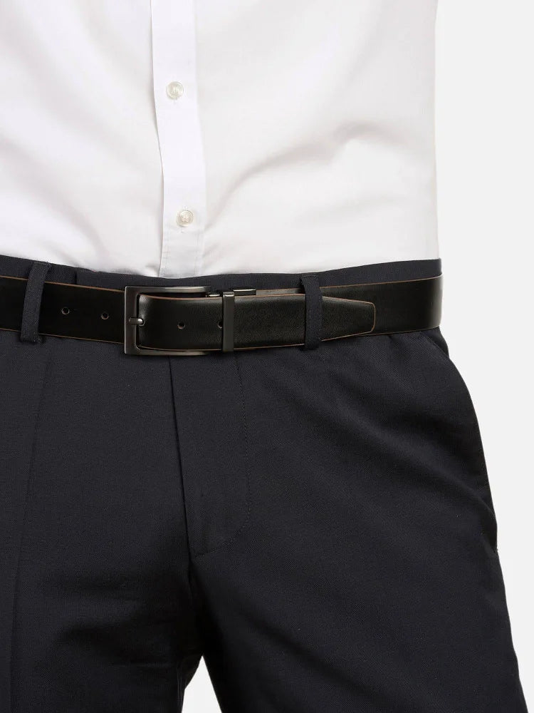 Leather Reversible Belt Black/Dark Brown