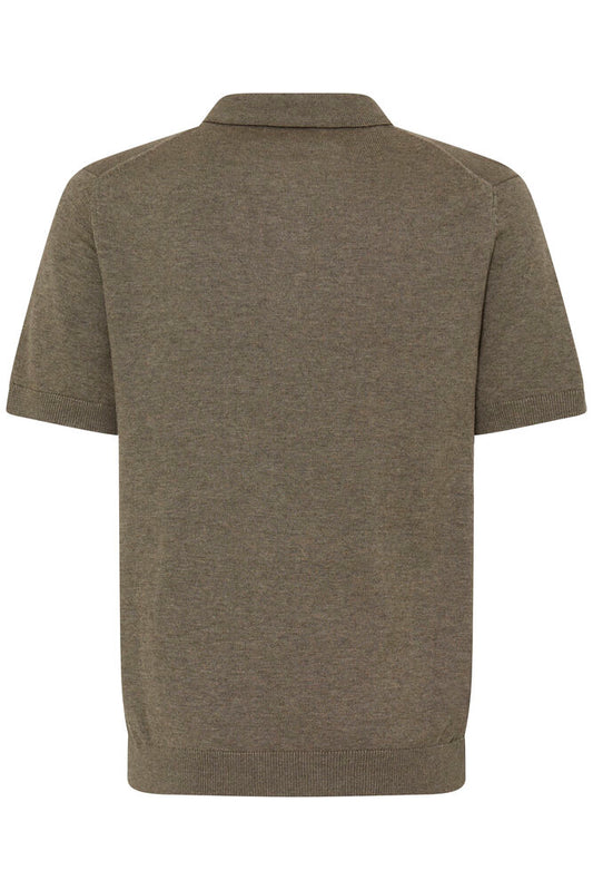 CASUAL FRIDAY Green Knitted Slim Fit Polo