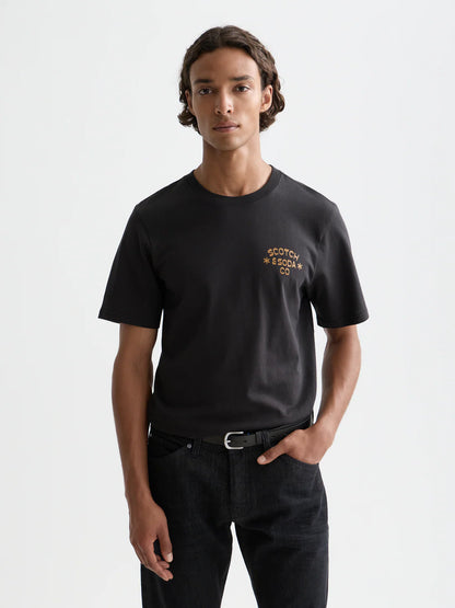 Scotch & Soda Regular fit artwork black T-shirt